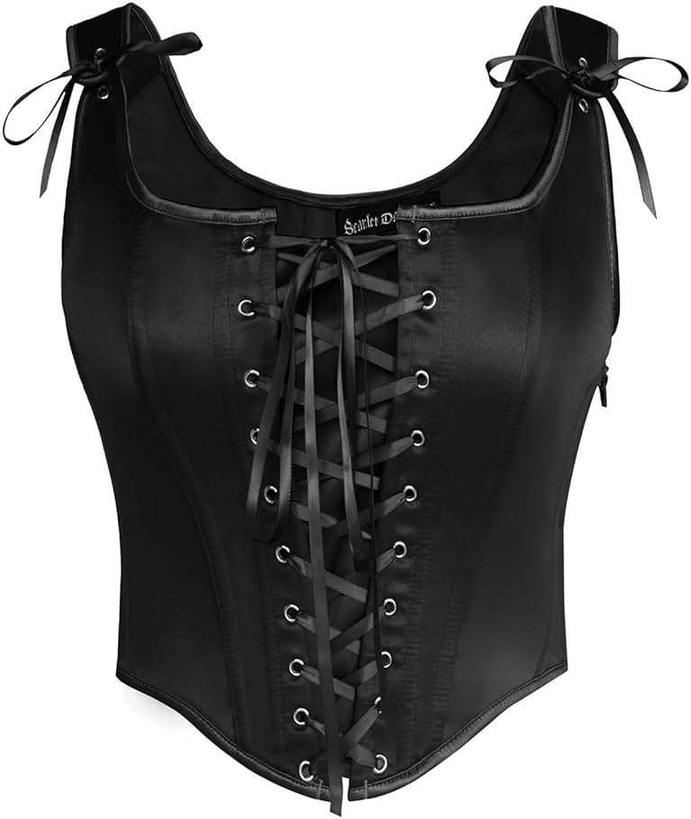 Scarlet Darkness Women Renaissance Corset Pirate Bustier Top Bodice Bodyshaper - Image 1