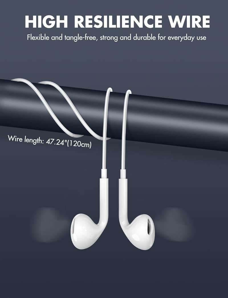 Antool Wired Earbuds,【Ultra Clear Calls & no Noise】 Headphones Earbuds Wired 3.5mm, in-Ear Earphones with Mic, Compatible with iPhone/iPad/Android/Laptop/PC 【2 Pack】 - Image 7