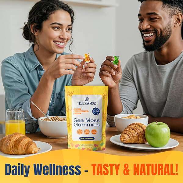 TrueSeaMoss Sea Moss Gummies with Bladderwrack & Burdock Root – Vegan Formula for Adults & Kids – Fruity Flavor – 60 Gummies (Pouch May Vary) - Image 9