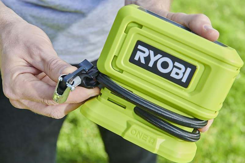 Ryobi - 18 V One+ 11 Bar Wireless Compressor - Tyre and Ball Inflation - Comes with 3 Tips (without Battery) - RPI18 - Image 6