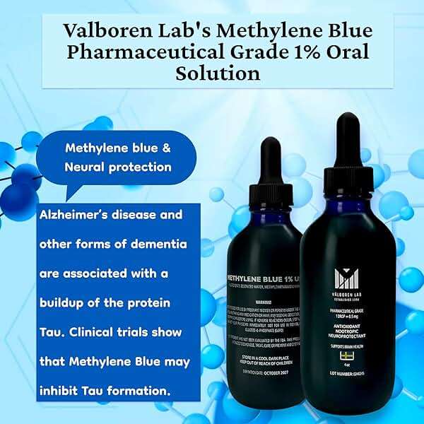 Valboren Labs Methylene Blue Pharmaceutical Grade 4oz - Made in USA - Third Party Tested - Dietary Supplement - Formaldehyde & Alcohol-Free - Methane Blue for Humans 1% Drops (118ML Bottle) - Image 4