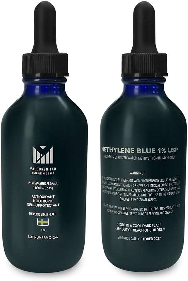 Valboren Labs Methylene Blue Pharmaceutical Grade 4oz - Made in USA - Third Party Tested - Dietary Supplement - Formaldehyde & Alcohol-Free - Methane Blue for Humans 1% Drops (118ML Bottle) - Image 9