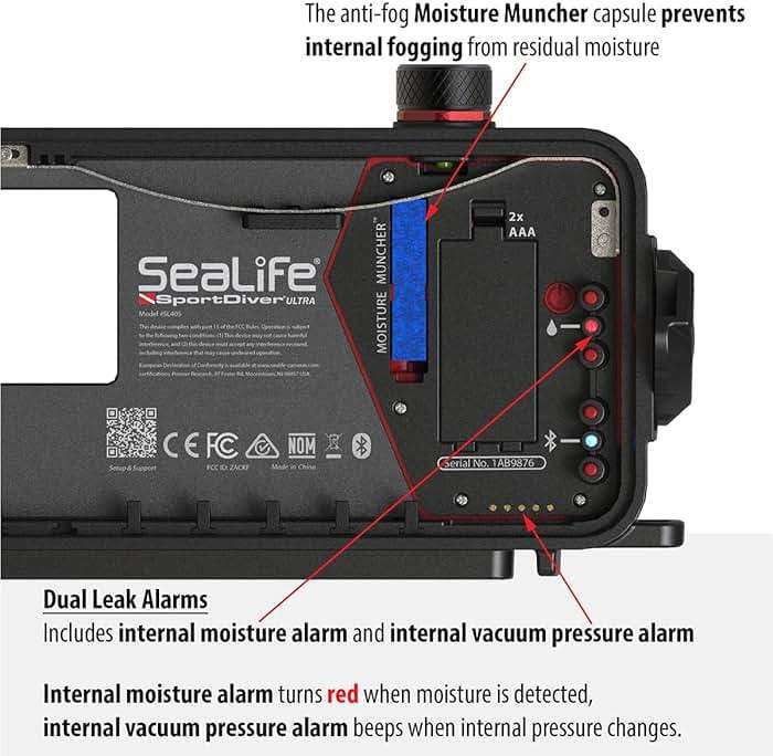 SeaLife SportDiver Ultra Underwater Smartphone Scuba Housing – Dive to 130', Waterproof Photography, Easy Camera Controls, with Leak Alarms, Fits Most Phones - Image 4