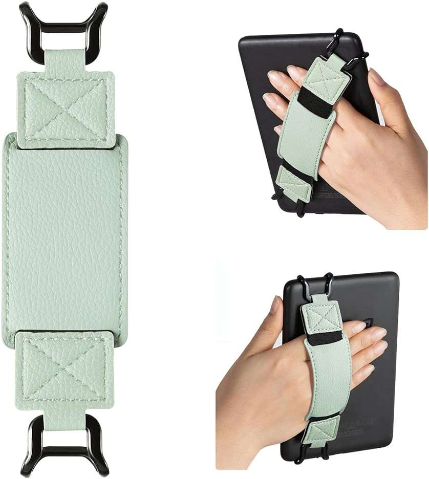 CoBak Secure Hand Strap for Ebook Reader - Versatile and Lightweight Finger Grip Holder for 6-7.5" E-Book Tablet - High Elasticity, Sagegreen-1 - Image 1