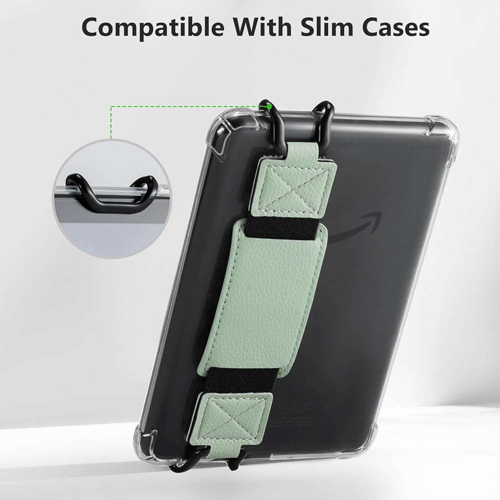 CoBak Secure Hand Strap for Ebook Reader - Versatile and Lightweight Finger Grip Holder for 6-7.5" E-Book Tablet - High Elasticity, Sagegreen-1 - Image 4