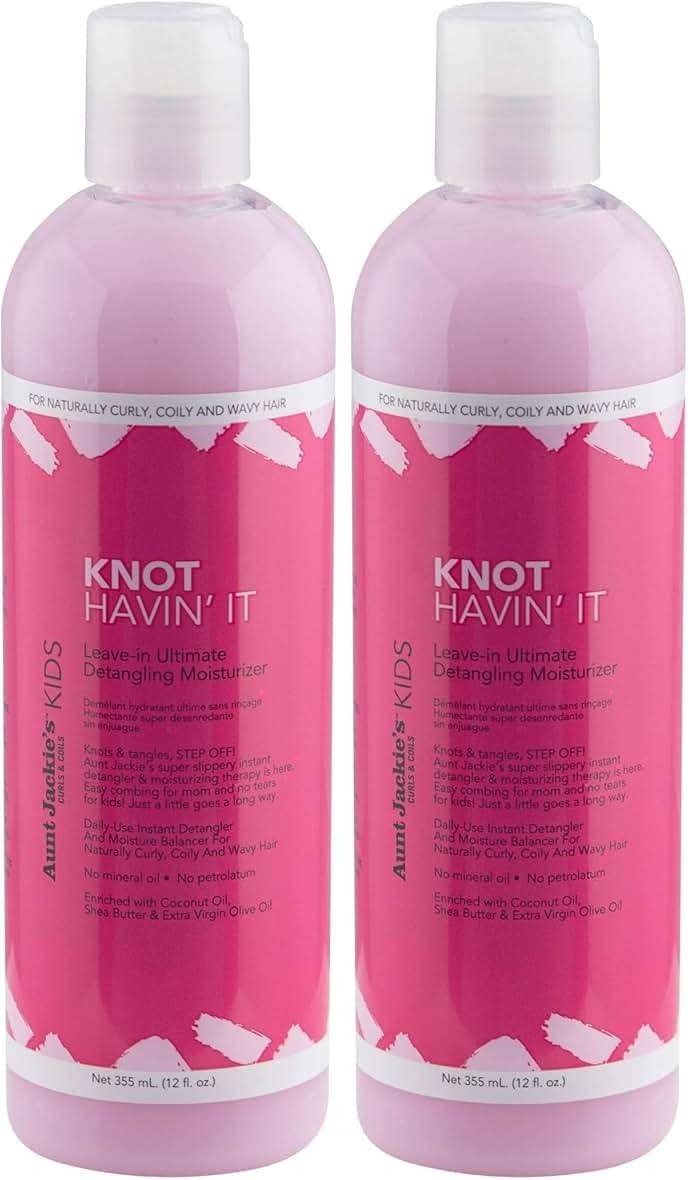 Aunt Jackie's Kids Knot Havin' It Leave-In Ultimate Detangling Hair Moisturizer for Naturally Curly, Coily and Wavy Hair, 12 oz (Pack of 2) - Image 1