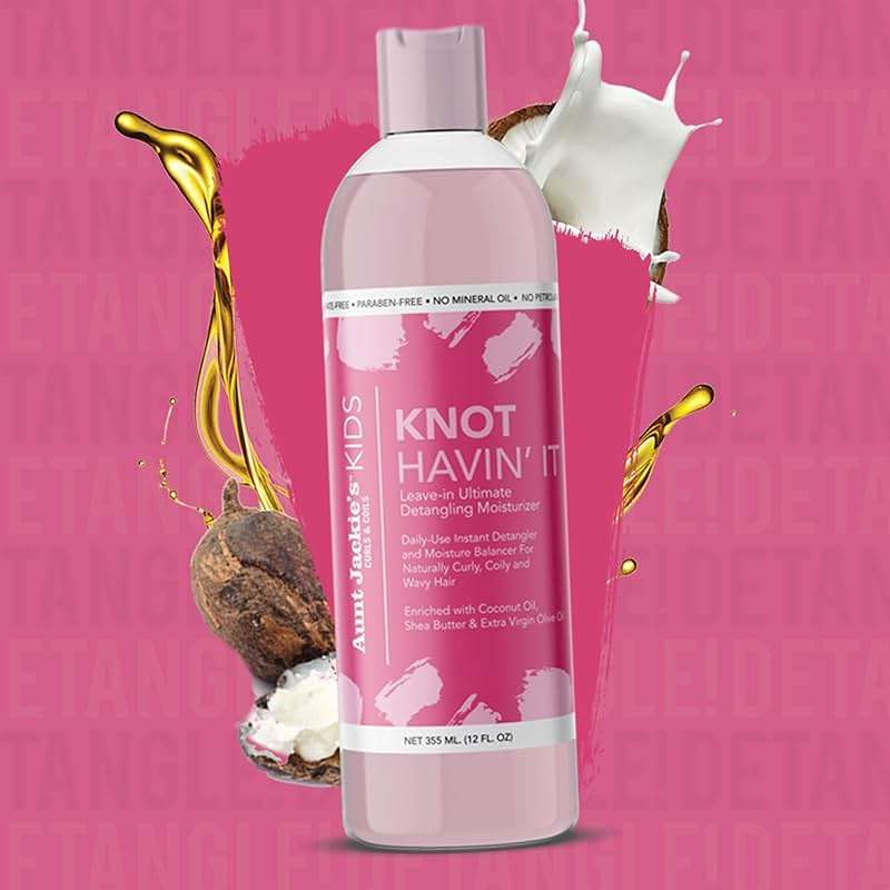 Aunt Jackie's Kids Knot Havin' It Leave-In Ultimate Detangling Hair Moisturizer for Naturally Curly, Coily and Wavy Hair, 12 oz (Pack of 2) - Image 2