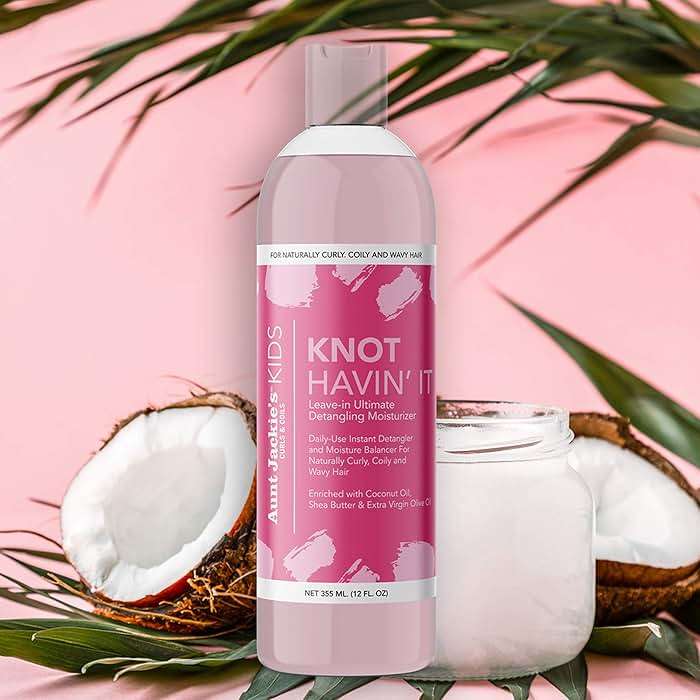 Aunt Jackie's Kids Knot Havin' It Leave-In Ultimate Detangling Hair Moisturizer for Naturally Curly, Coily and Wavy Hair, 12 oz (Pack of 2) - Image 4