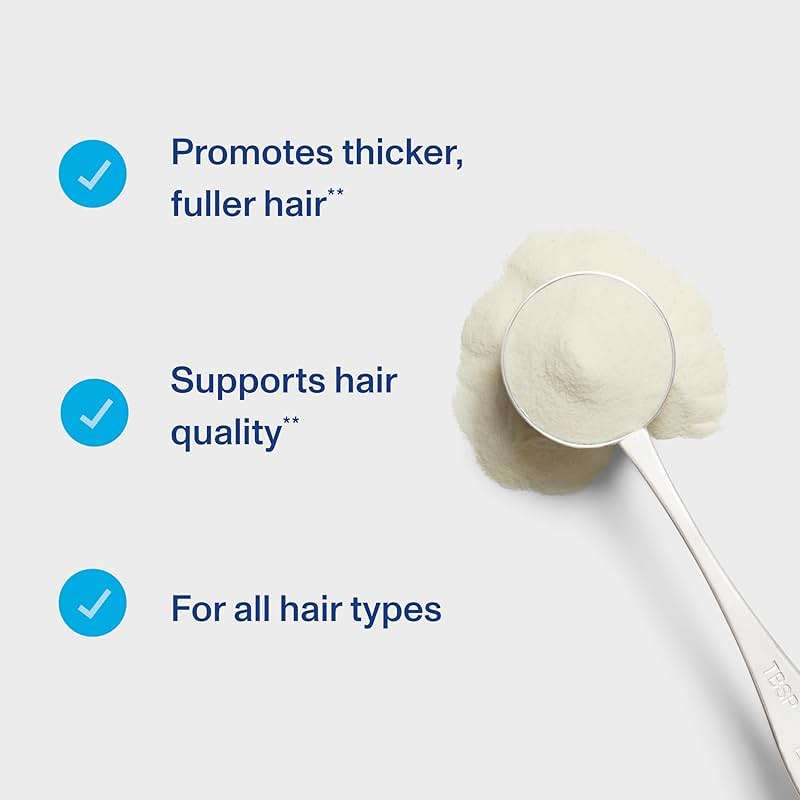 Vital Proteins Collagen Peptides + Biotin 10000mcg Hair Complex, Hair Growth Supplement - Clinically Studied Lustriva to Promote Thicker Fuller Hair, 20g Unflavored Collagen for Women 11.4oz Powder - Image 4
