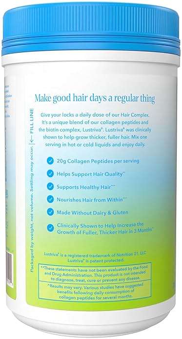 Vital Proteins Collagen Peptides + Biotin 10000mcg Hair Complex, Hair Growth Supplement - Clinically Studied Lustriva to Promote Thicker Fuller Hair, 20g Unflavored Collagen for Women 11.4oz Powder - Image 7