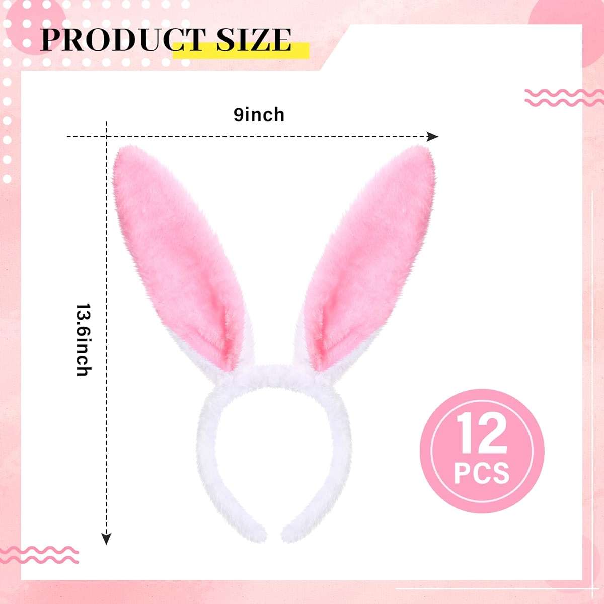 WILLBOND Halloween Plush Bunny Ears Headband Cute Rabbit Ear Hairbands Halloween Bunny Ears for Dress up Theme Party - Image 2