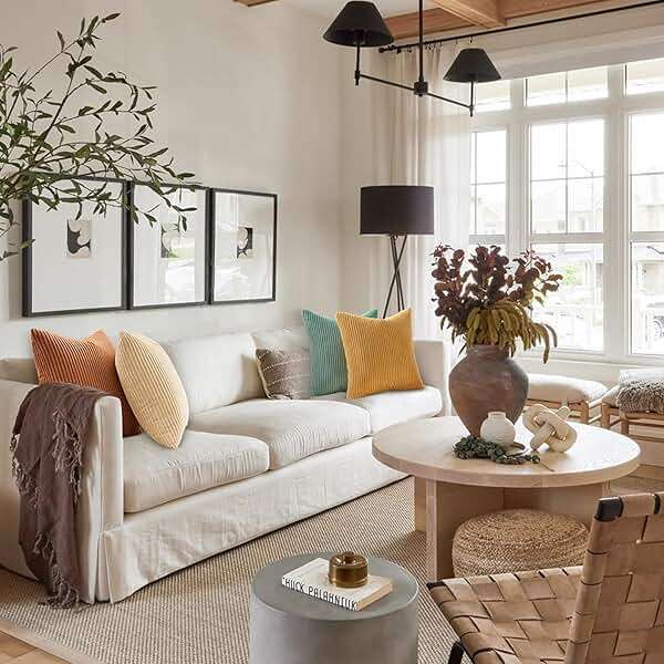 Topfinel 20x20 inch 4 Pack Decorative Throw Pillow Covers,Soft Velvet Modern Double-Sided Designs, Mix and Match for Home Fall Decor, Cushion Covers Set of 4 (Orange/Teal) - Image 6