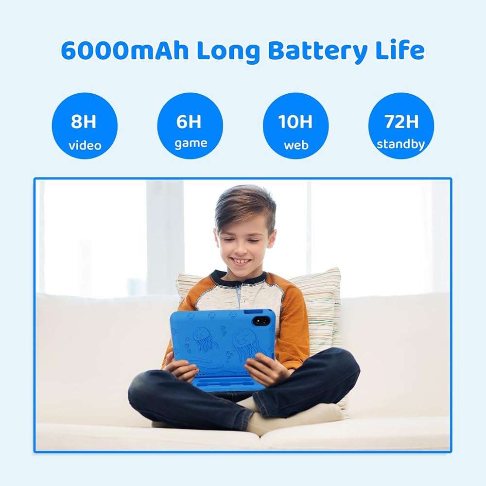 COLORROOM 2026 Upgraded Android 15 Tablet, 10inch Kids Tablet, Octa-core CPU, 10GB+64GB+1TB Expand Tablets for Kids with Kids Space, Parental Control, 6000mAh Big Battery,Touchscreen Tableta,Blue - Image 4