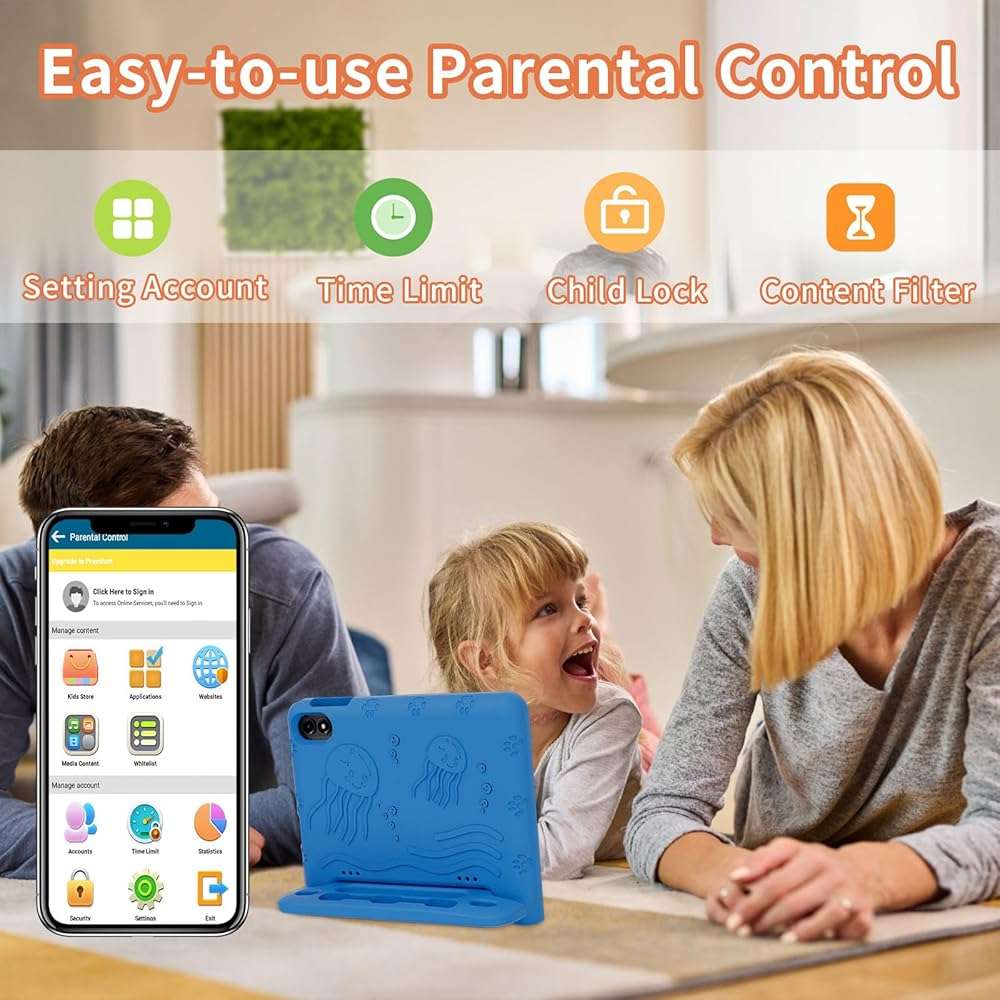 COLORROOM 2026 Upgraded Android 15 Tablet, 10inch Kids Tablet, Octa-core CPU, 10GB+64GB+1TB Expand Tablets for Kids with Kids Space, Parental Control, 6000mAh Big Battery,Touchscreen Tableta,Blue - Image 5