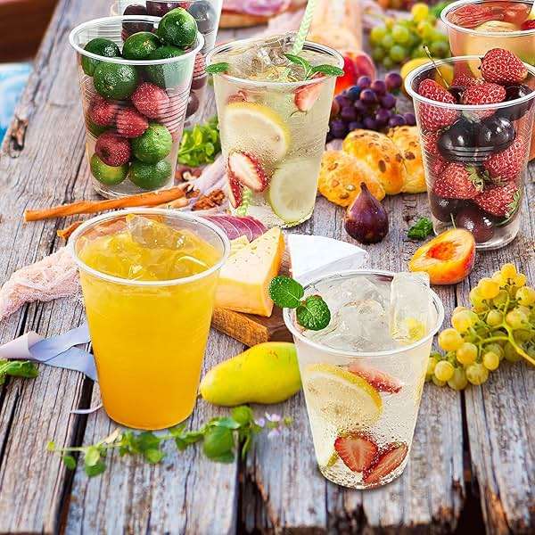 SIUQ 600 Pack 9 oz Plastic Cups, Clear Disposable Cups, Hot/Cold Party Drinking Cups, PP Clear Plastic Cups Bulk for Party, Picnic, BBQ, Wedding, Travel - Image 4