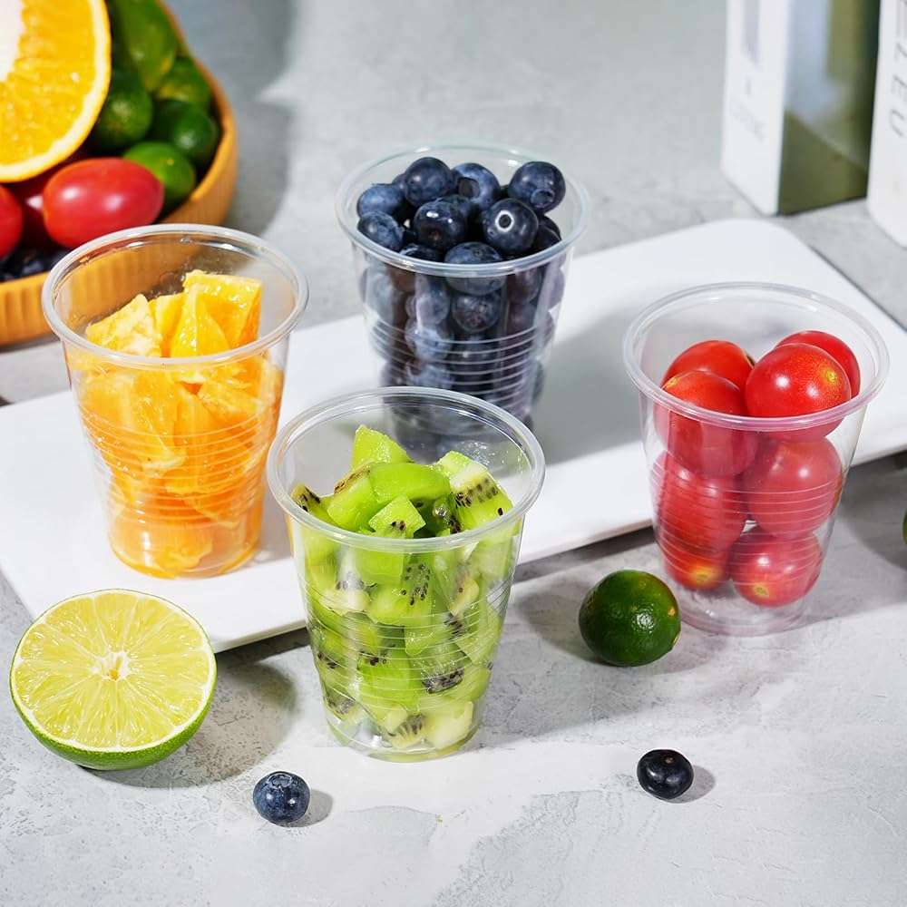 SIUQ 600 Pack 9 oz Plastic Cups, Clear Disposable Cups, Hot/Cold Party Drinking Cups, PP Clear Plastic Cups Bulk for Party, Picnic, BBQ, Wedding, Travel - Image 5