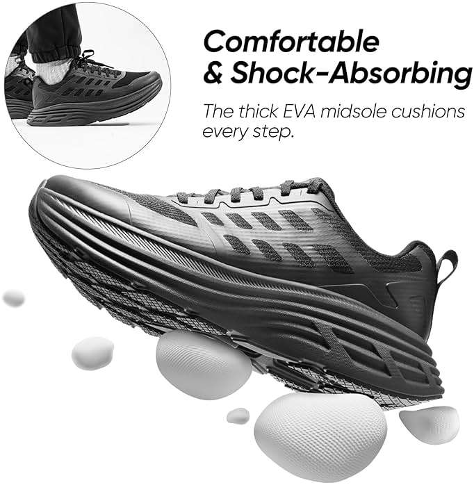 NORTIV 8 Men's Walking Running Tennis Cushioning Shoes ActiveFloat Non Slip Athletic Gym Workout Jogging Comfortable Sneakers - Image 2