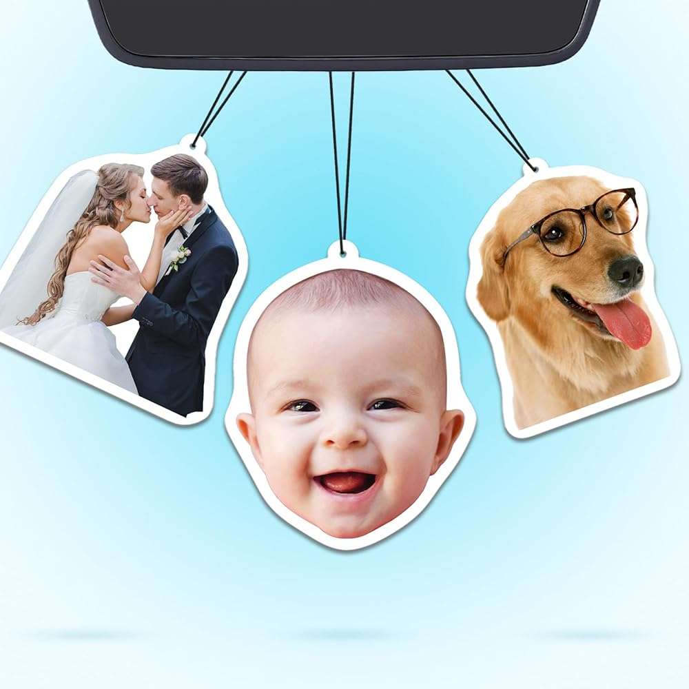 CDBUY Custom Air Fresheners with Picture for Car | Personalized Photo Gift; Double-Sided Print; Hanging Ornament; Scent Choice Available; Custom Shape - Image 1