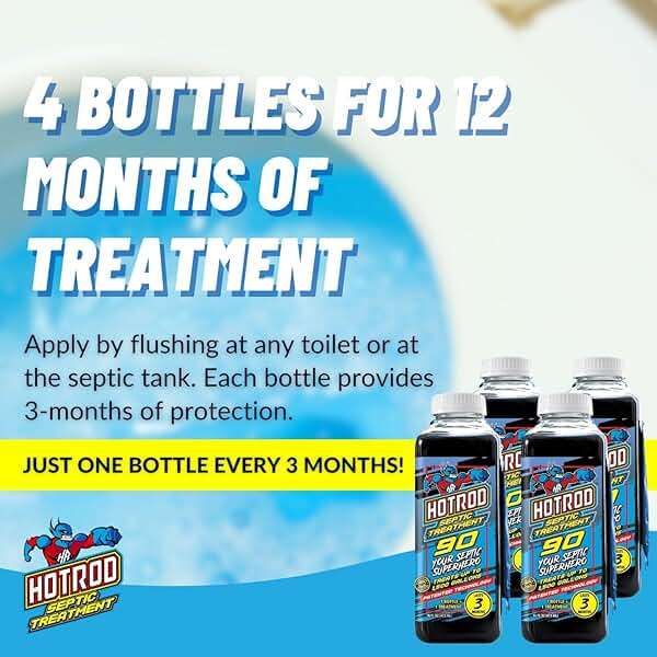 Hotrod Septic Tank Treatment - 12 Month Supply Extends Septic System Life and Prevents Costly Repairs - Industrial Grade - Easy to Use (12 Month, 4.00, Count) - Image 2