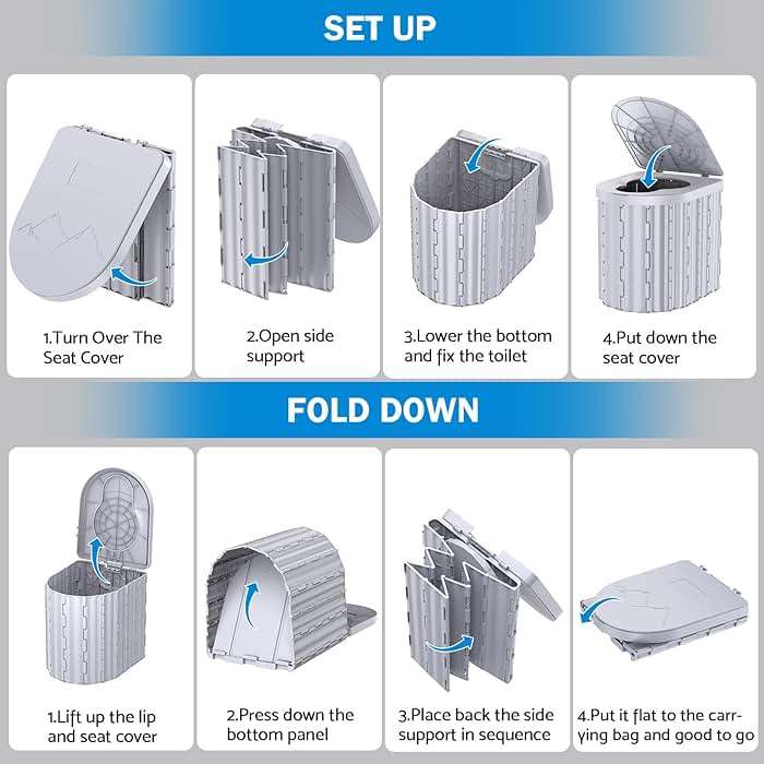 Portable Toilet, Upgraded 15'' toilet With Removable Paper Holder, Camping Toilet With A Load Capacity Of 450 Lbs, Portable Potty for Camping, Hiking, Road Trip, Car, RV, Tent, Beach, Truck Drivers - Image 6