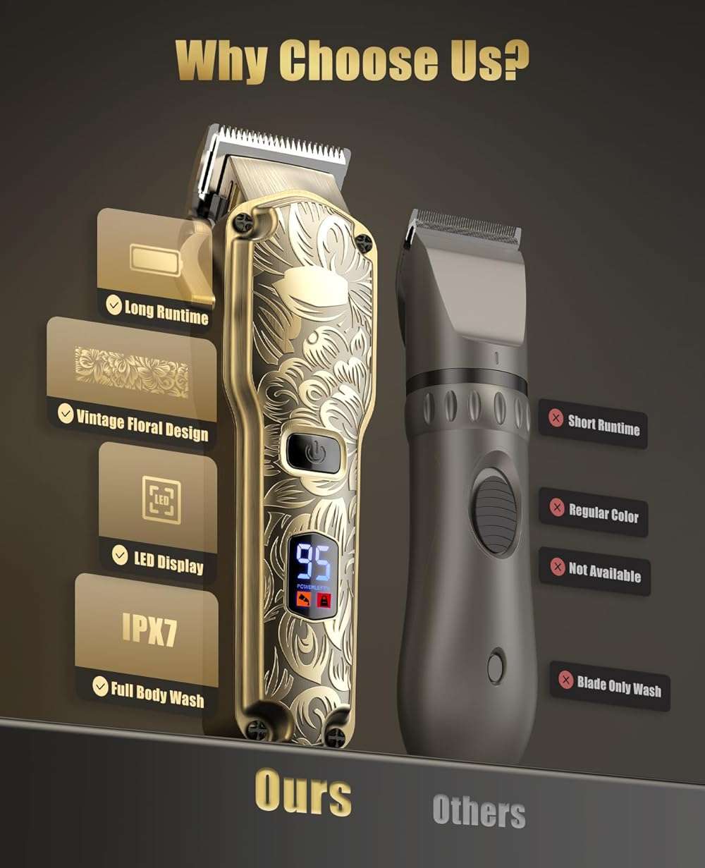 Jack & Rose Cordless Hair Clippers, Mens Hair Clippers, Wireless Clippers for Men, Barber kit Professional Clippers for Men - Image 6