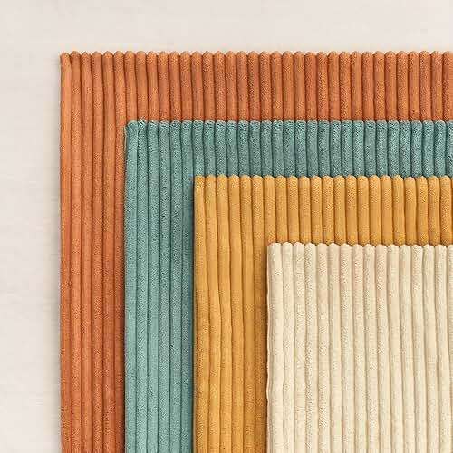 Topfinel Decorative Throw Pillow Covers Cushion Cases, Set of 4 Soft Velvet Modern Double-Sided Designs, Mix and Match for Boho Farmhouse Fall Home Decor (18x18 inch, Orange/Teal) - Image 4
