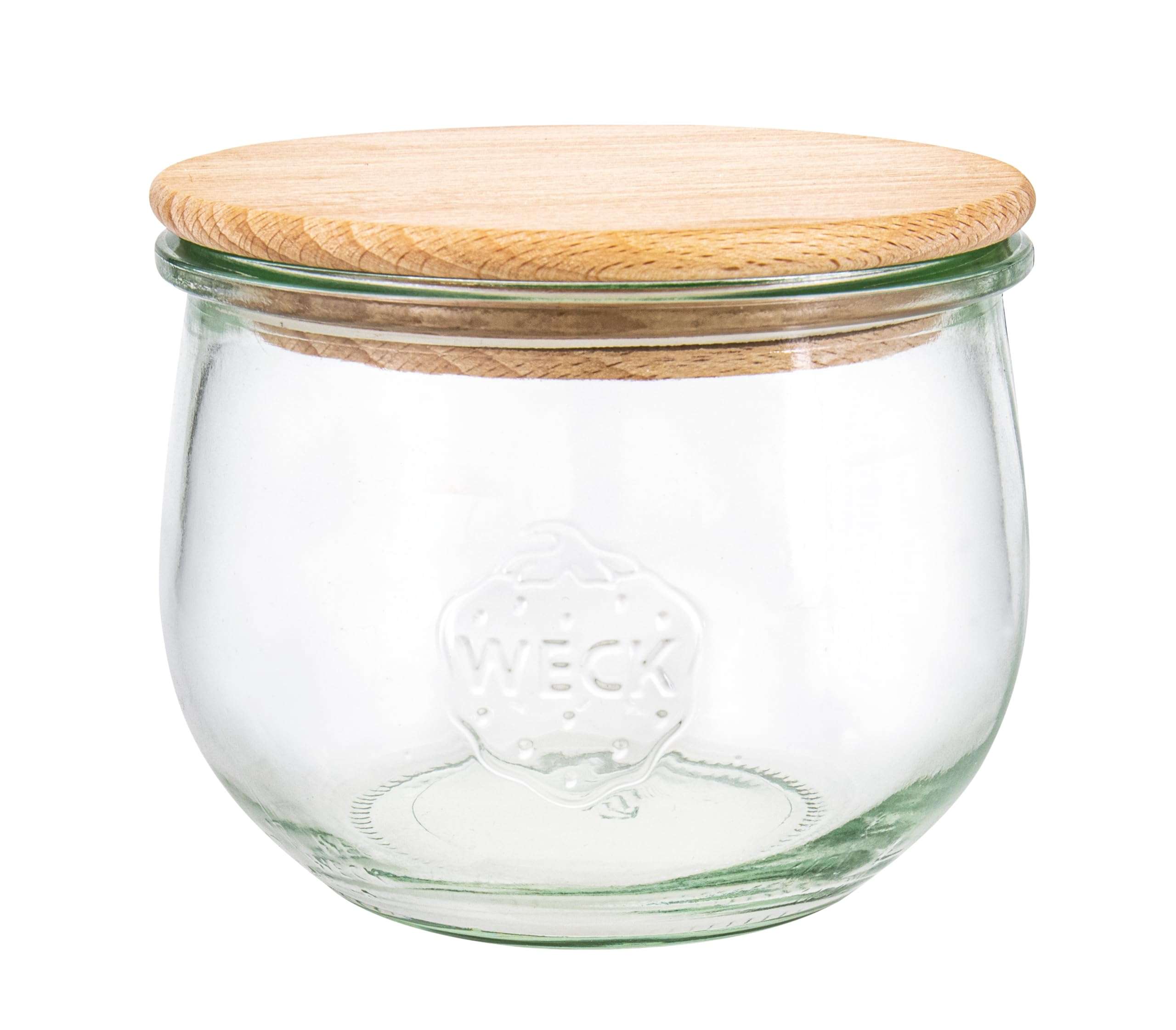 Weck Tulip Shape Jars #744 (Pack of 6, Capacity 500 ml, Storage Jar with Wooden Lid + Silicone Seal, Storage Jar for Pasta/Spices/Cereal) 79199 - Image 1