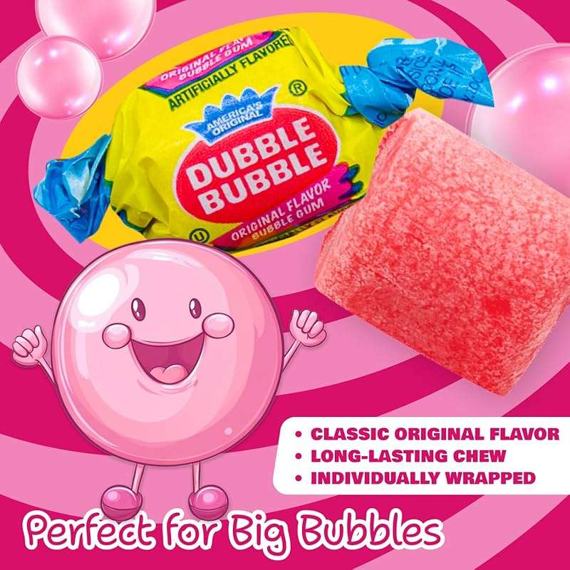 DUBBLE BUBBLE Gum Original Flavor 3 pounds – Bulk Bag, Fruit Flavored, Chewing Gum, Individually Wrapped - Image 3