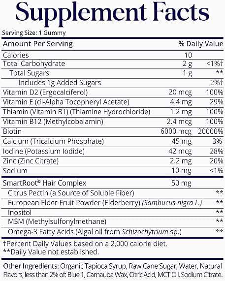 SugarbearPRO Hair Vitamin Gummy 1 Month Supply, Extra Strength Biotin 6000mcg for Hair Growth, Vegan Vitamin B12, MSM, Inositol, Omega 3, Elderberry, Certified Kosher, Halal, Cruelty-Free - Image 10