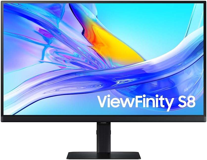 SAMSUNG 27-Inch ViewFinity S8 (S80UD) 4K UHD High Resolution Monitor with HDR10, USB-C, Height Adjustable Ergonomic Stand, Built-In KVM Switch, Advanced Eye Care, LS27D802UANXGO, 2024 - Image 1