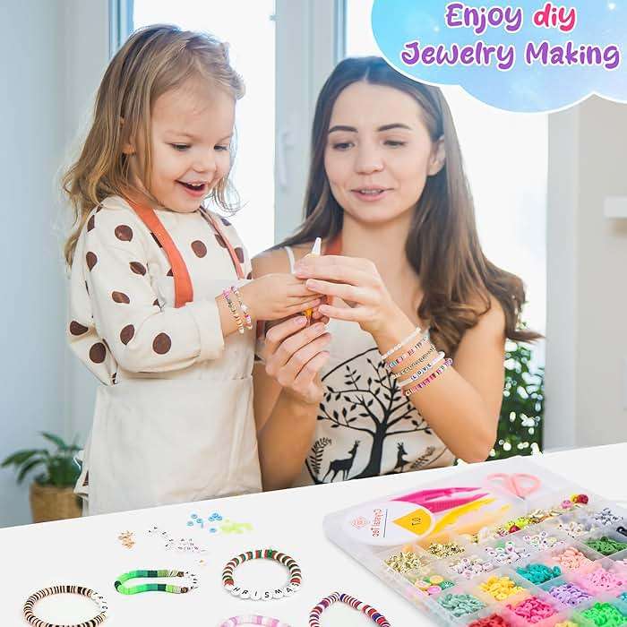 OHOME Back to School Supplies - 5300 Clay Beads Bracelet Making Kit,Arts and Crafts for Kids Ages 8-12,Easter Crafts Games Toys for 3-10 Year Old Birthday - Image 4