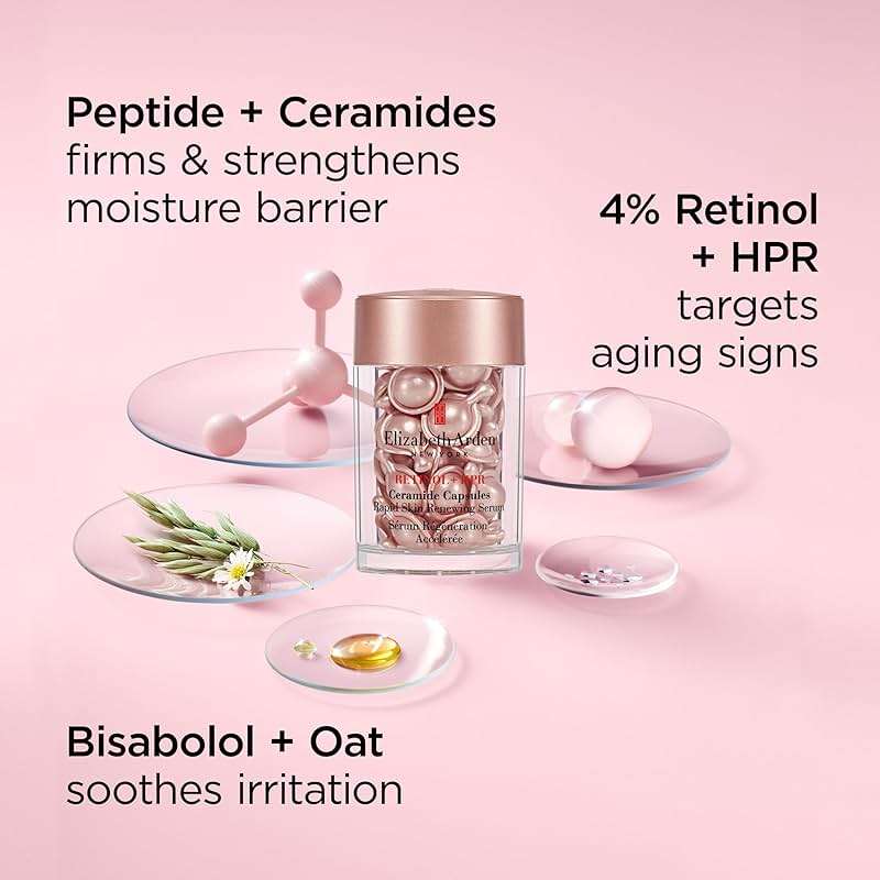 Elizabeth Arden Retinol + HPR Ceramide Rapid Skin Renewing Anti-Aging Face Serum Capsules, Fine Lines & Wrinkles Treatment with Peptides, Vitamin E, & Niacinamide - Image 11
