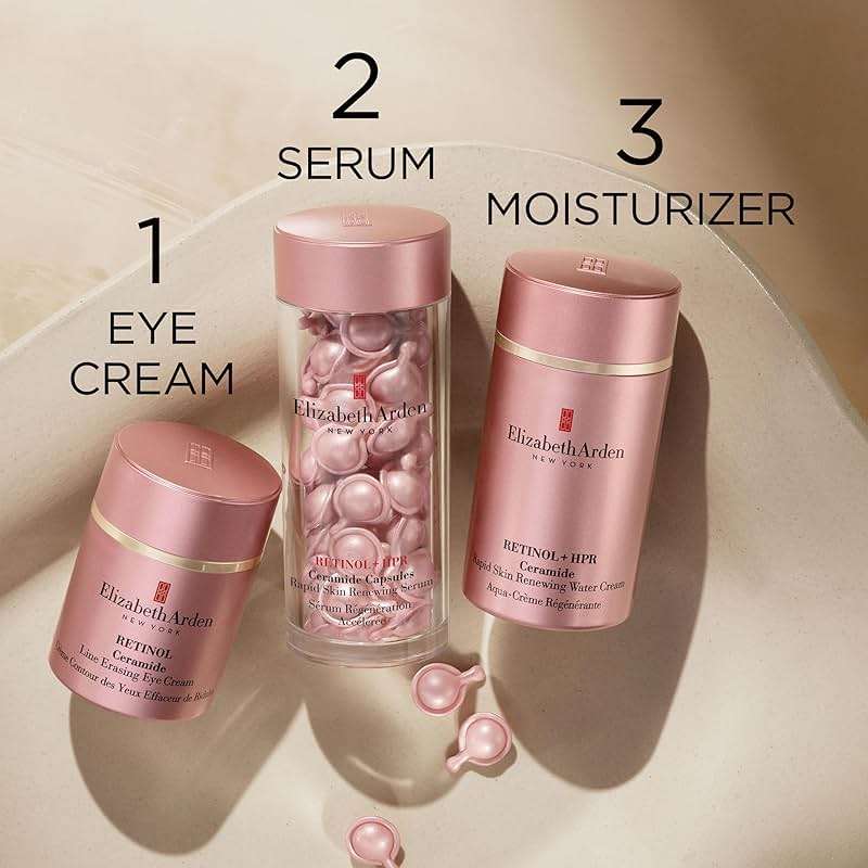 Elizabeth Arden Retinol + HPR Ceramide Rapid Skin Renewing Anti-Aging Face Serum Capsules, Fine Lines & Wrinkles Treatment with Peptides, Vitamin E, & Niacinamide - Image 16