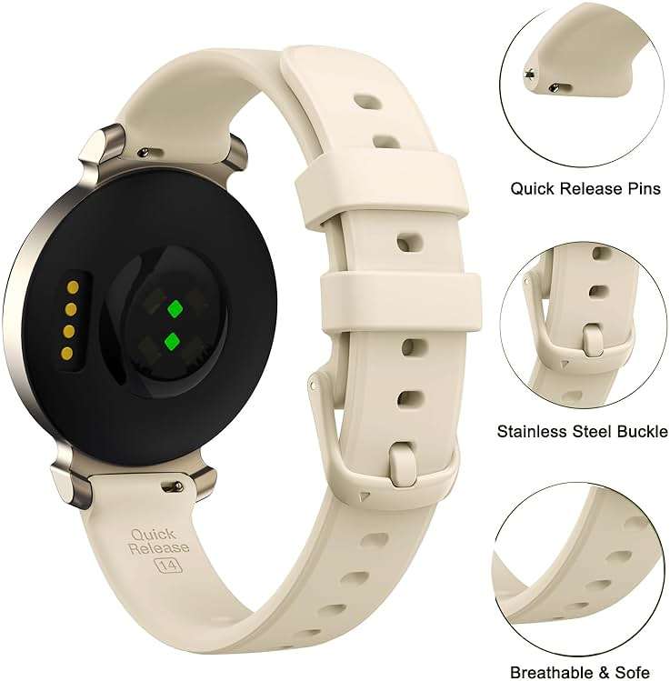 ViCRiOR Watch Bands Compatible with Garmin Lily 2 Smart Watch, Quick Release Soft Silicone Replacement Women Band Strap for Garmin Lily 2 - Image 2
