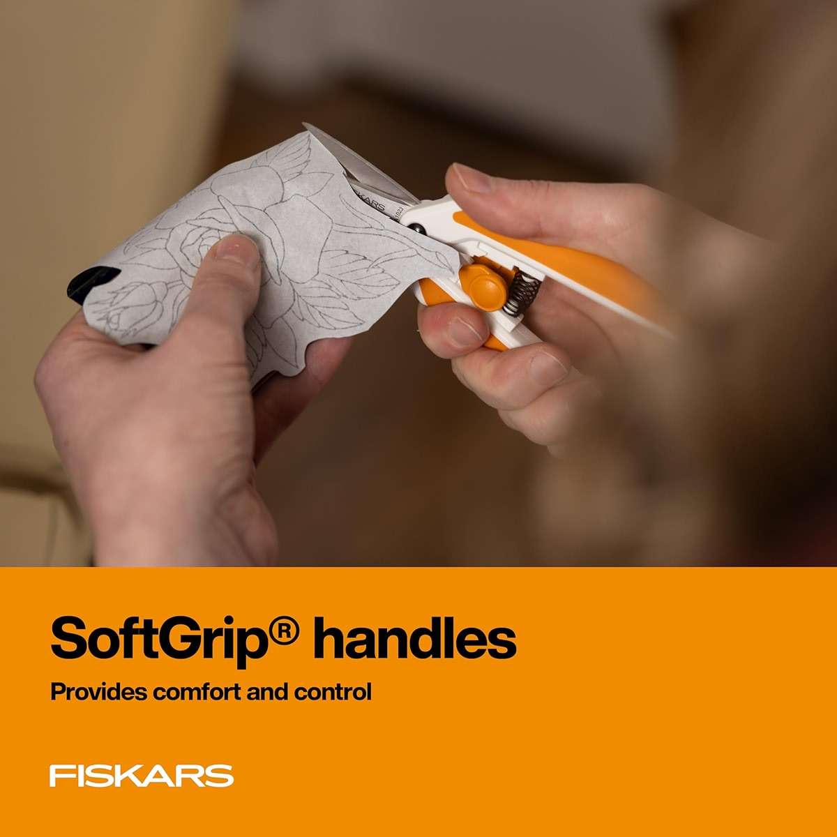 Fiskars Micro-Tip Spring Assisted Scissors, Precision Cutting Stainless Steel Blades, Comfort Handle, Cut Details in Fabric, Sewing Scissors and Arts and Crafts Tools - Image 6