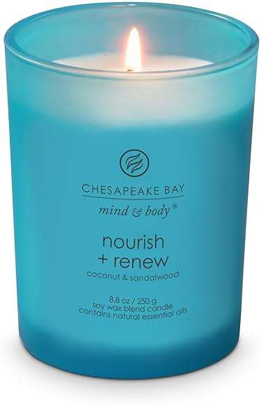 Chesapeake Bay Candle Mind & Body Medium Jar Candle Nourish + Renew (Coconut & Sandalwood) - Image 5