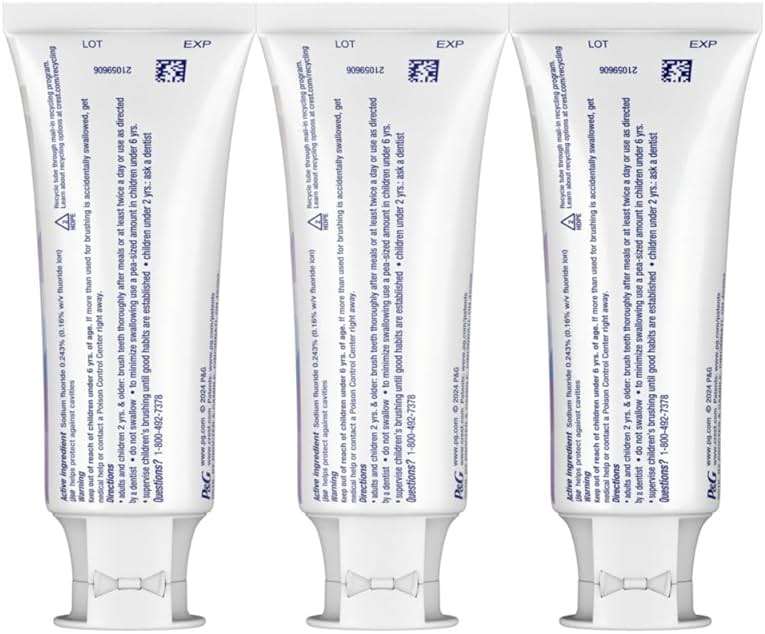 Crest 3D White Brilliance Bright Mint Teeth Whitening Toothpaste, 4.3 oz Pack of 3, 100% More Surface Stain Removal, 24 Hour Active Stain Prevention, Whiter Teeth in 3 Days - Image 9