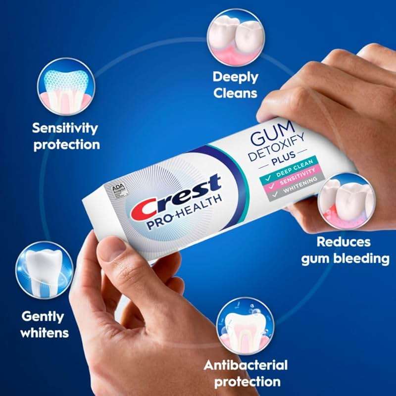 Crest Pro-Health Gum Detoxify Plus Toothpaste 4.5 oz Pack of 3 - Antibacterial Fluoride Toothpaste, Sensitivity Protection, Whitens Teeth, Anticavity, Plaque Control - Image 2