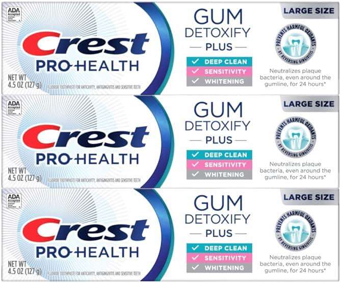 Crest Pro-Health Gum Detoxify Plus Toothpaste 4.5 oz Pack of 3 - Antibacterial Fluoride Toothpaste, Sensitivity Protection, Whitens Teeth, Anticavity, Plaque Control - Image 11