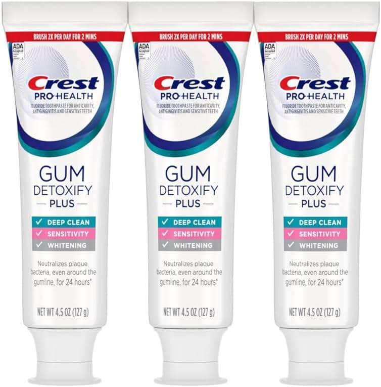 Crest Pro-Health Gum Detoxify Plus Toothpaste 4.5 oz Pack of 3 - Antibacterial Fluoride Toothpaste, Sensitivity Protection, Whitens Teeth, Anticavity, Plaque Control - Image 12