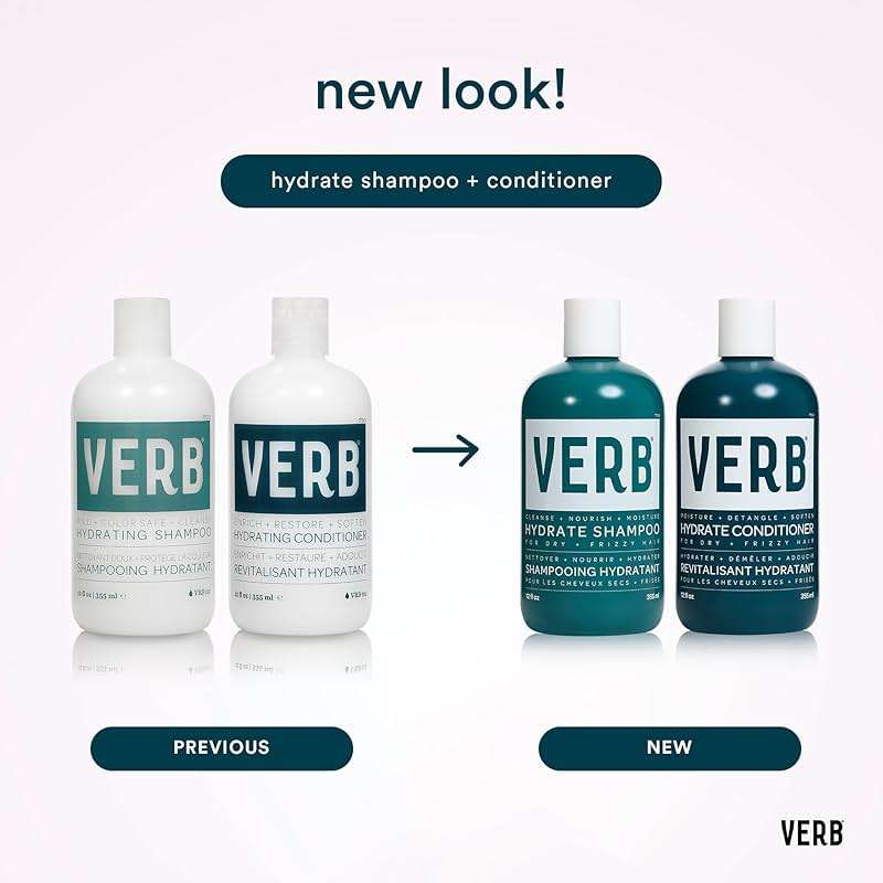 VERB Hydrate Shampoo + Conditioner Duo - Cleanses + Nourishes Dry + Frizzy Hair to Smooth + Reduce Frizz - Amber + Warm Jasmine Scent - Image 4