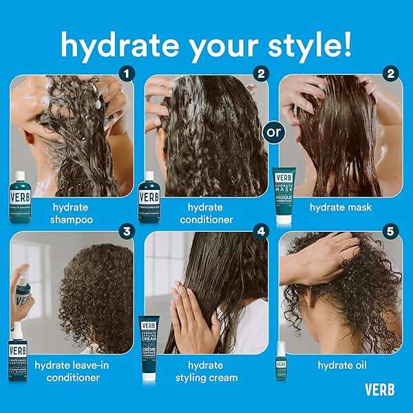 VERB Hydrate Shampoo + Conditioner Duo - Cleanses + Nourishes Dry + Frizzy Hair to Smooth + Reduce Frizz - Amber + Warm Jasmine Scent - Image 7