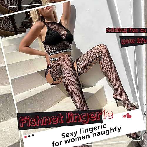 Famstar Sexy Lingerie for Women Naughty Fishnet Lingerie Set Bodysuit Erotic Teddy Sheer Mesh Outfits - Image 2