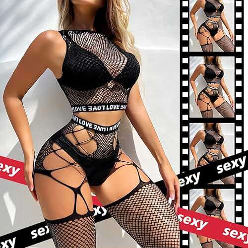 Famstar Sexy Lingerie for Women Naughty Fishnet Lingerie Set Bodysuit Erotic Teddy Sheer Mesh Outfits - Image 4
