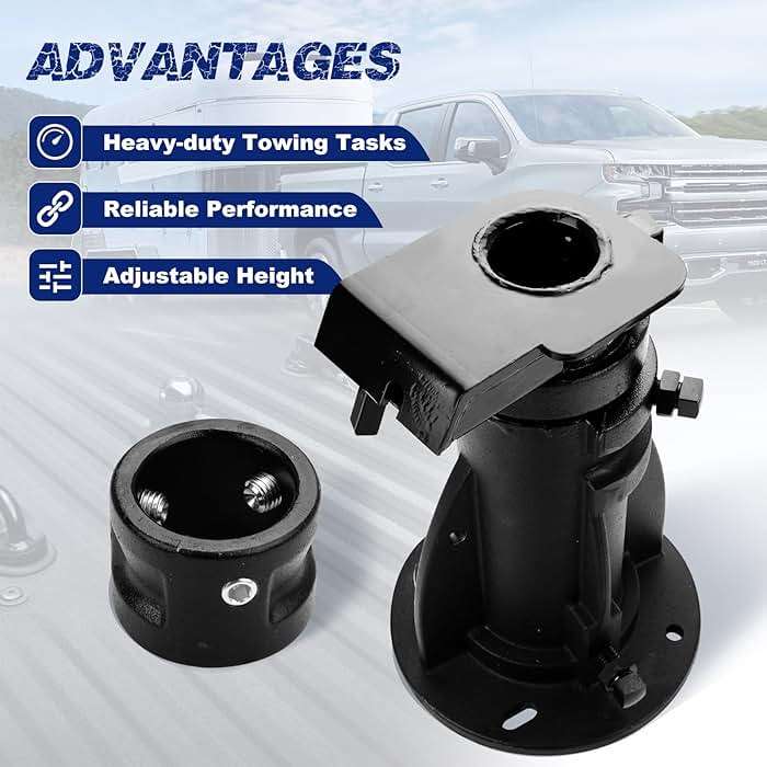 C5G1216 12"-16" Adjustable Cushioned 5th Wheel to Gooseneck Adapter Compatible with 2-5/16" Gooseneck Hitch Balls, Towing Capacity 20000 Lbs, OE C5G1216 - Image 3