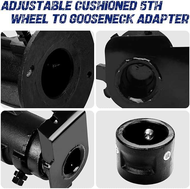 C5G1216 12"-16" Adjustable Cushioned 5th Wheel to Gooseneck Adapter Compatible with 2-5/16" Gooseneck Hitch Balls, Towing Capacity 20000 Lbs, OE C5G1216 - Image 7