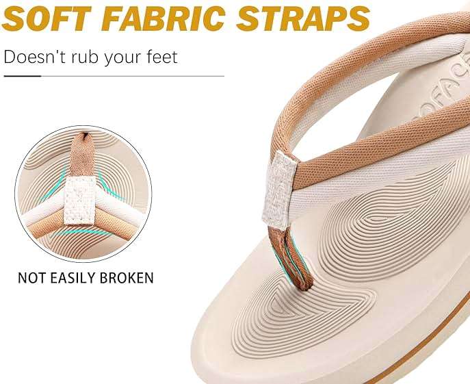 COFACE Flip Flops For Women with Arch Support Comfortable Yoga Mat Orthopedic Sandals Lightweight Womens Flip-Flop - Image 5