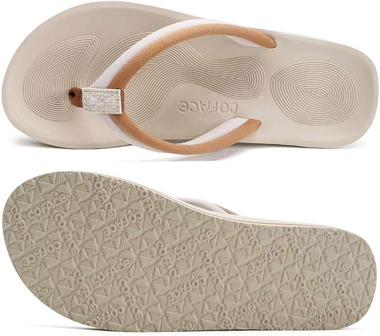 COFACE Flip Flops For Women with Arch Support Comfortable Yoga Mat Orthopedic Sandals Lightweight Womens Flip-Flop - Image 7