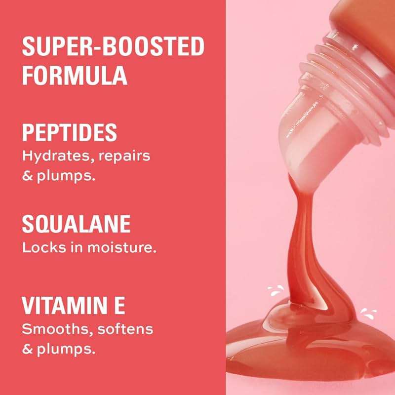 Revolution, Juicy Peptide Lip Balm, Sheer to Buildable Tint with Hydrating & Nourishing Peptides, Squalane & Vitamin E, Pink Strawberry, 0.27 fl oz - Image 5