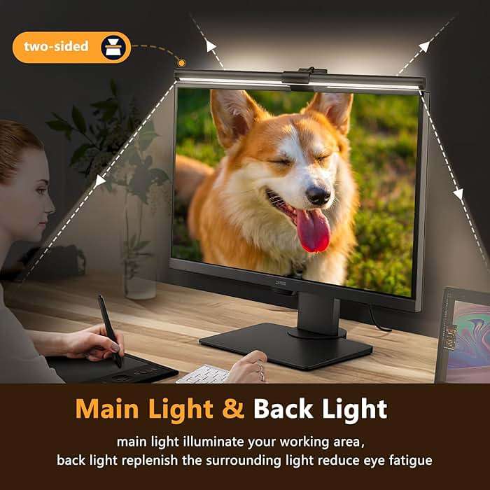 RAPOBO Monitor Light Bar, Screen Light Bar, PC light, Desk Lamp for Eye Caring, Space Saving with Remote Control, Adjustable Color Temperature, Backlight, USB Powered LED for Home Office Work (Remote) - Image 5
